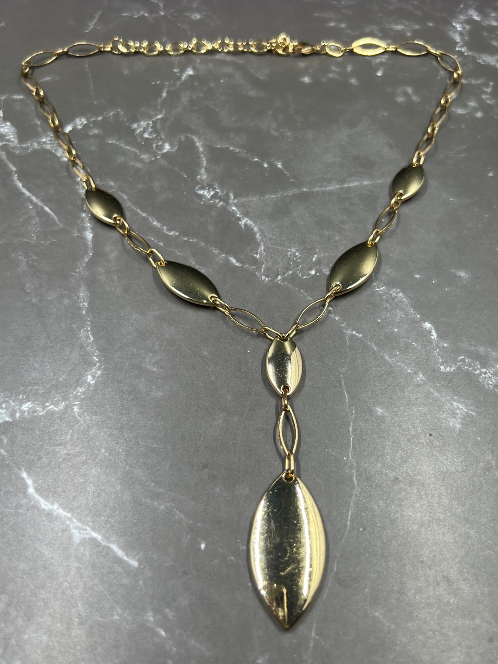 Rare Vintage SWAROVSKI Gold Toned Lariat Necklace